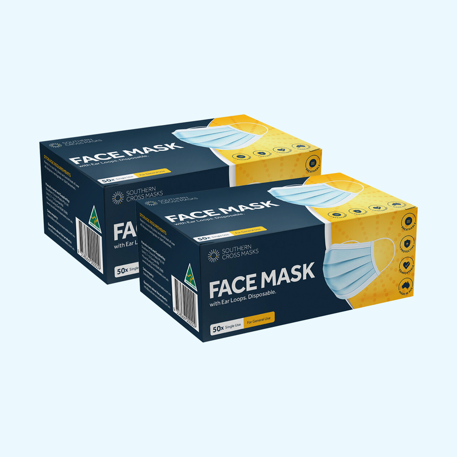 Face Masks Australian Made  - 100 Pack