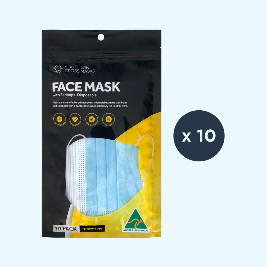 Face Masks Australian Made - 10 Pack x 10