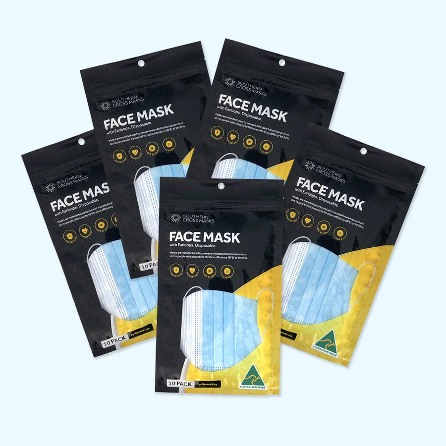 Surgical Face Mask - 10 Pack x 5 (50 masks)