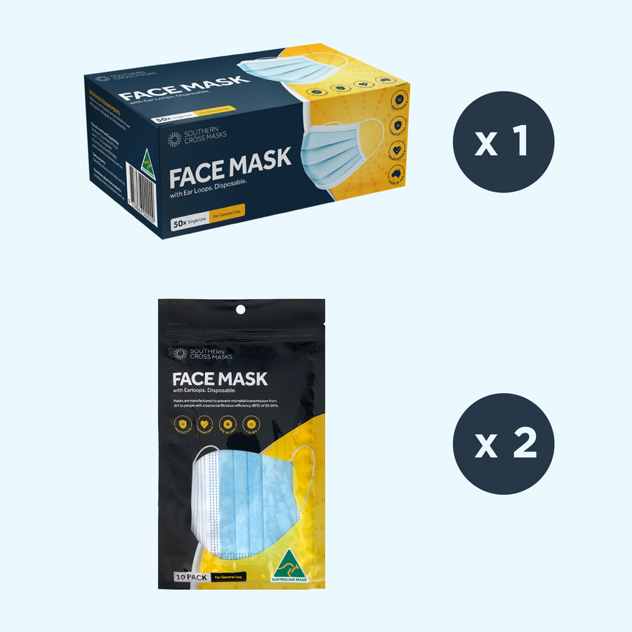 Face Masks Winter Saver - (50 Pack x 1 + 10 Pack x 2)